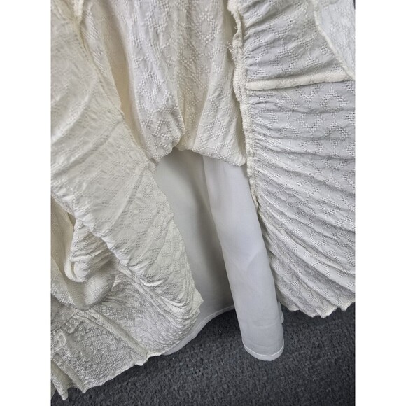 Sandro Paris Dress Womens M White Keyhole Coquette A-Line Peek A Boo Crochet - Picture 4 of 16